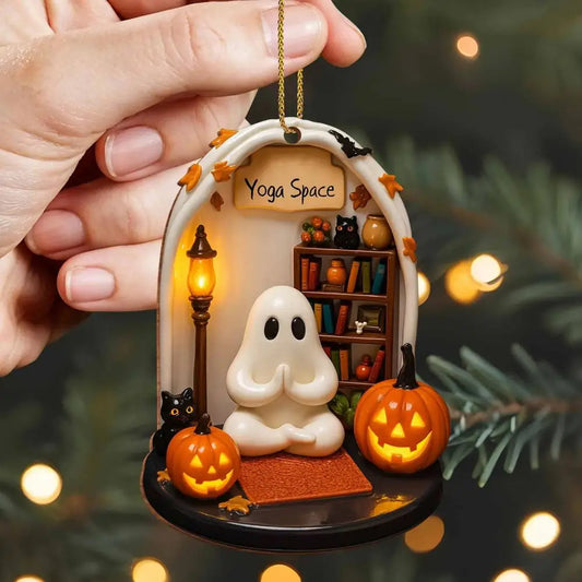 Cute Ghost Reading Nook Ornament